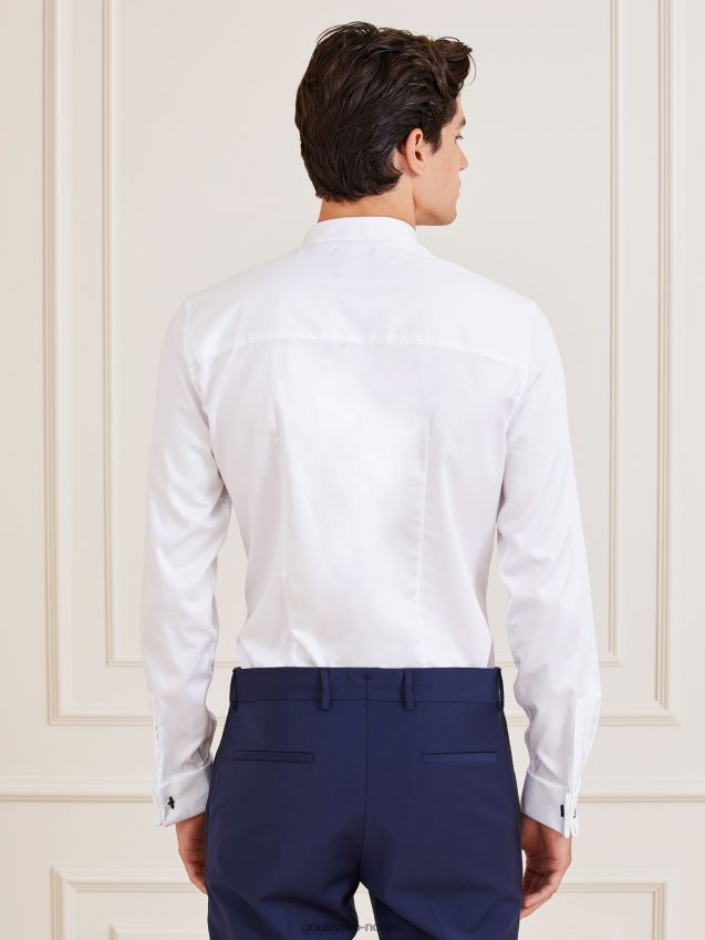 Guess marciano stretch bomullsskjorte hvit hvit menn F0LJ801544