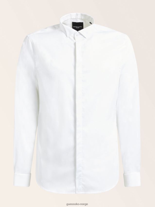 Guess marciano stretch bomullsskjorte hvit hvit menn F0LJ801544