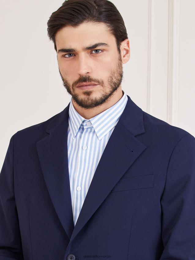 Guess marciano stripet skjorte lyseblå lyse blå menn F0LJ80314