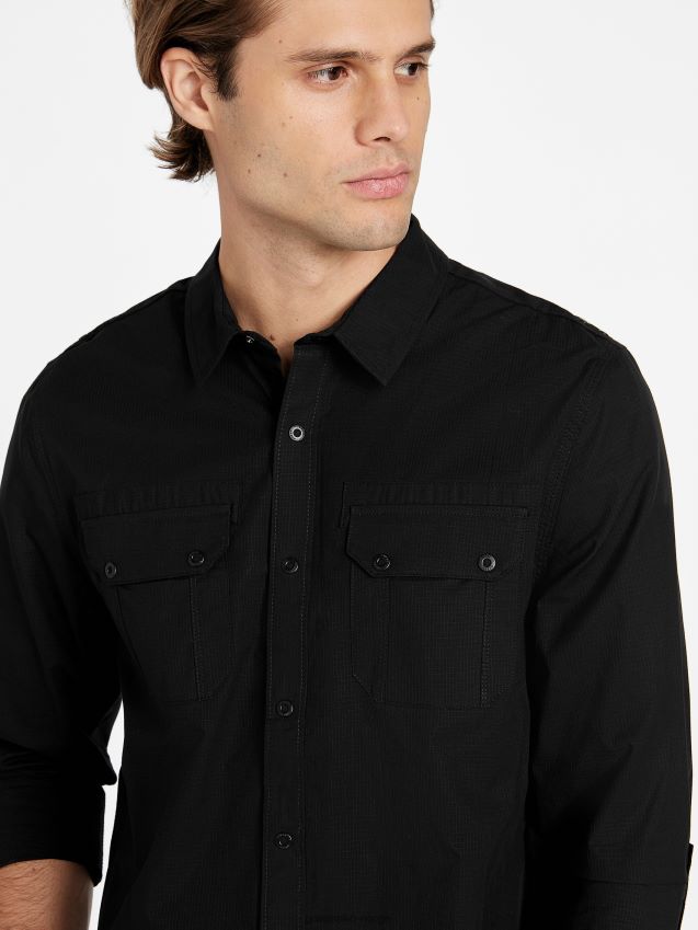 Guess marco skjorte kulsort kulsvart menn F0LJ808379