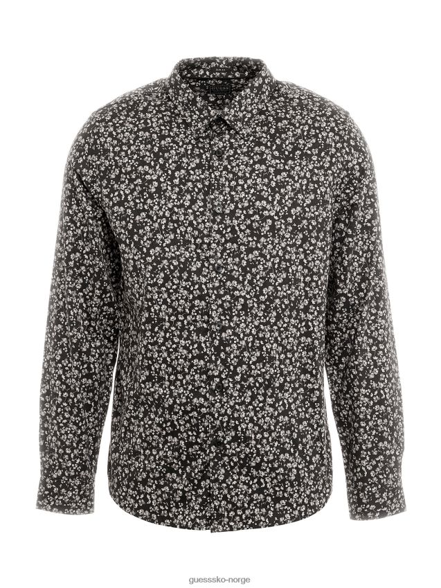 Guess mini skjorte med blomstertrykk svart svart menn F0LJ80863
