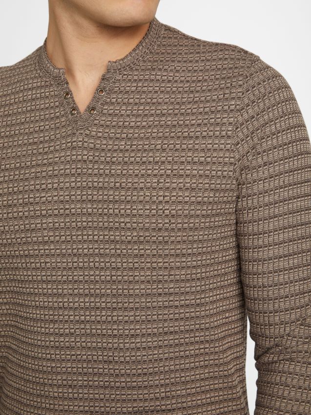 Guess mokka latte multi benny split skjorte mokka latte multi menn F0LJ808368