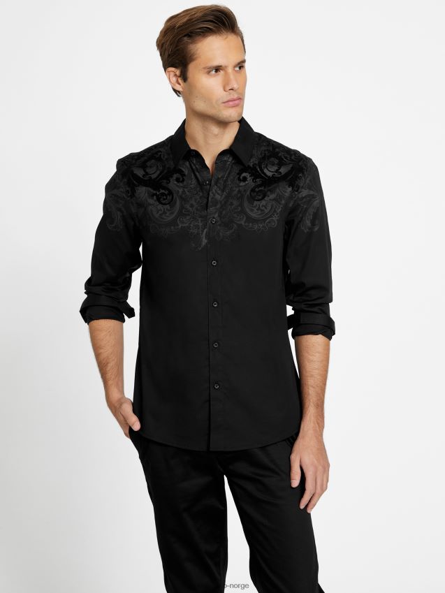 Guess orrin skjorte kulsort kulsvart menn F0LJ807981