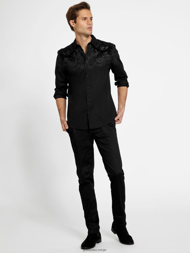 Guess orrin skjorte kulsort kulsvart menn F0LJ807981