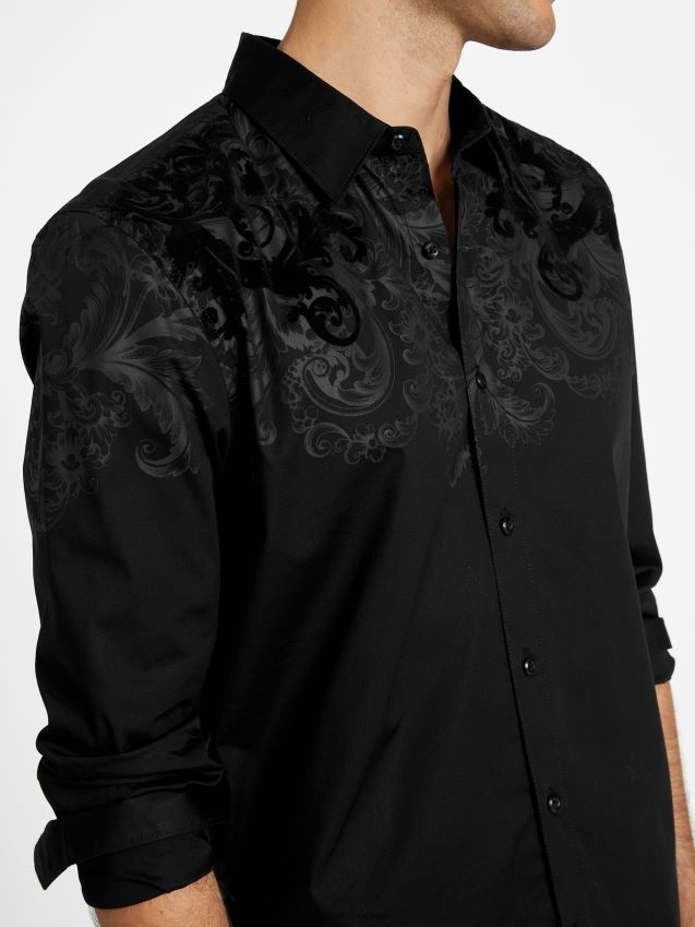 Guess orrin skjorte kulsort kulsvart menn F0LJ807981