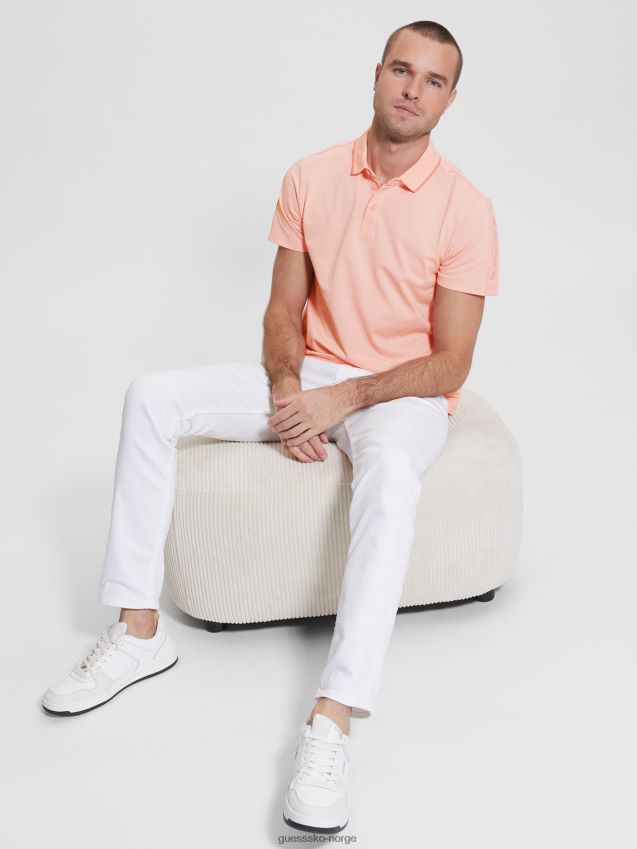 Guess paul pique tape poloskjorte blomstrende lys rosa blomst lys rosa menn F0LJ8010715