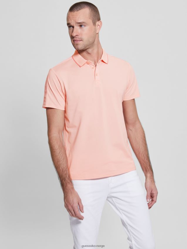 Guess paul pique tape poloskjorte blomstrende lys rosa blomst lys rosa menn F0LJ8010715