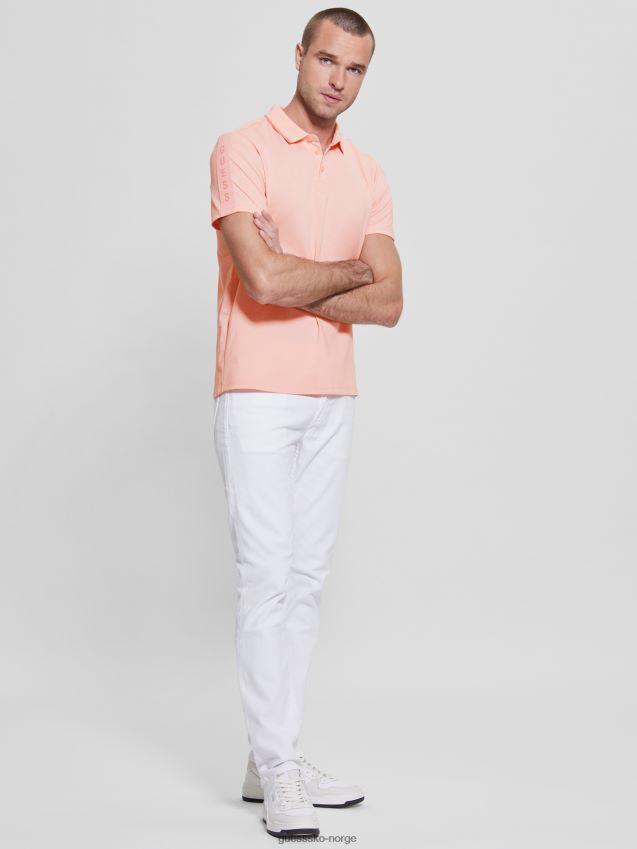 Guess paul pique tape poloskjorte blomstrende lys rosa blomst lys rosa menn F0LJ8010715