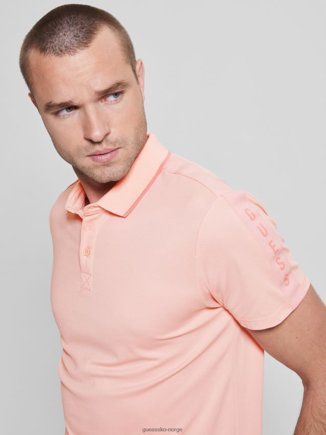 Guess paul pique tape poloskjorte blomstrende lys rosa blomst lys rosa menn F0LJ8010715