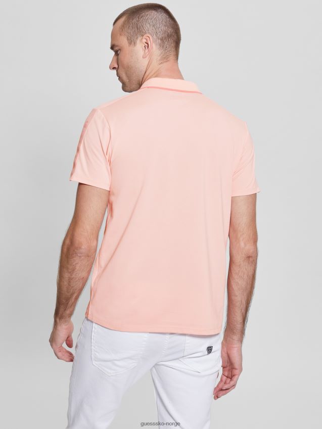 Guess paul pique tape poloskjorte blomstrende lys rosa blomst lys rosa menn F0LJ8010715