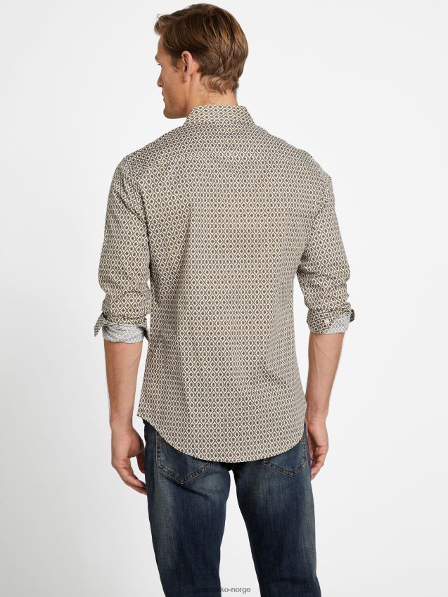 Guess pearl oyster aries mosaikkskjorte perle østers menn F0LJ808327