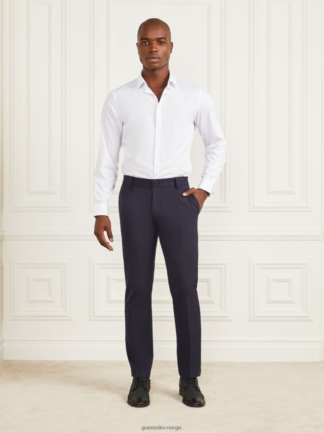 Guess ren hvit jacob mansjettskjorte med hakk Ren hvit menn F0LJ8010544