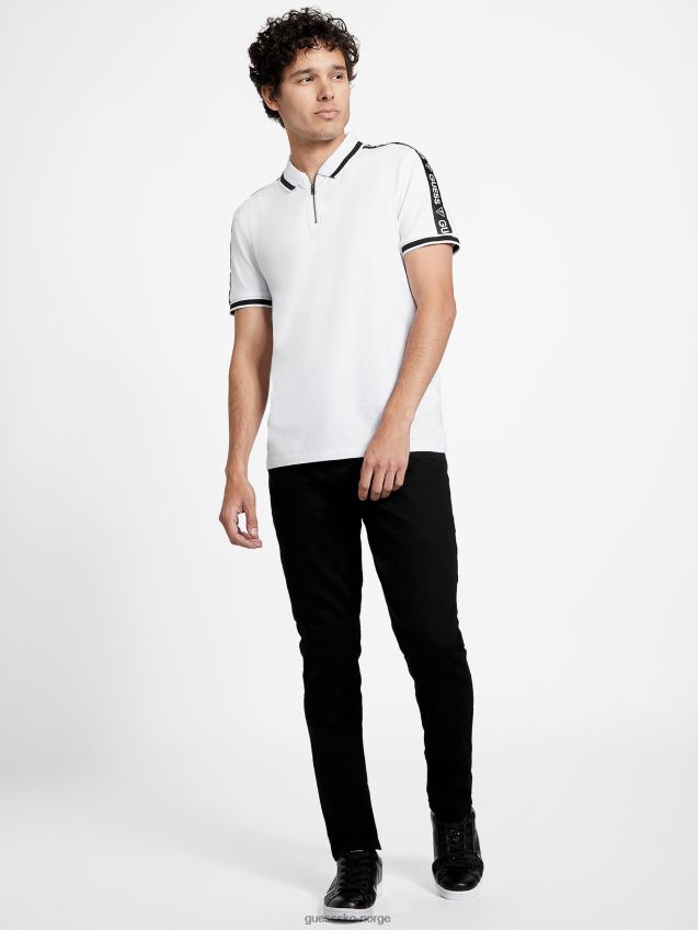 Guess ren hvit øko jon zip-polo Ren hvit menn F0LJ808016