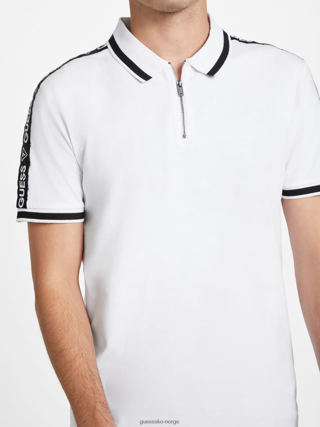 Guess ren hvit øko jon zip-polo Ren hvit menn F0LJ808016
