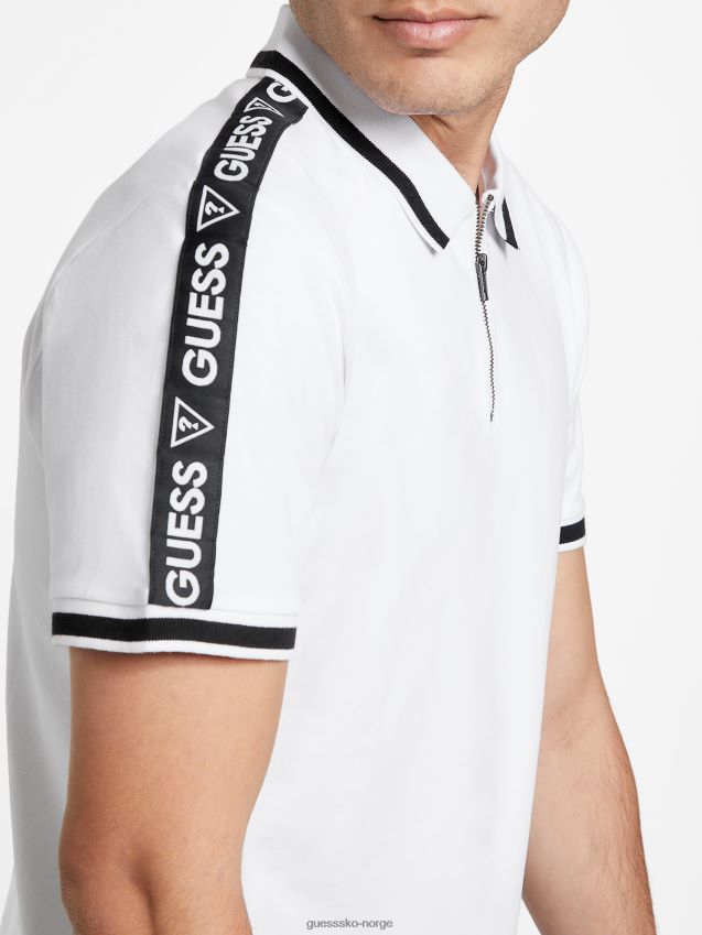 Guess ren hvit øko jon zip-polo Ren hvit menn F0LJ808016