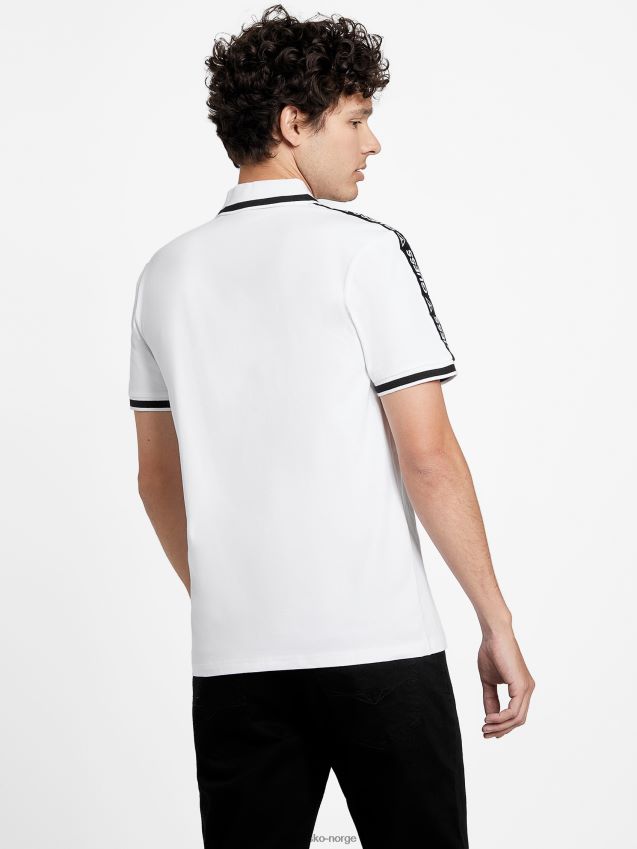 Guess ren hvit øko jon zip-polo Ren hvit menn F0LJ808016