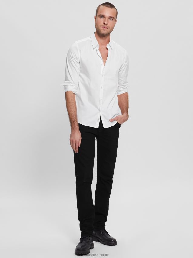 Guess ren hvit luksus stretchskjorte Ren hvit menn F0LJ8010375