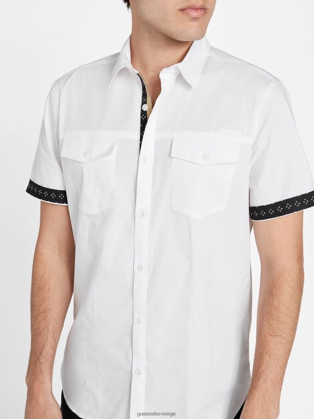 Guess ren hvit sancho skjorte Ren hvit menn F0LJ808258