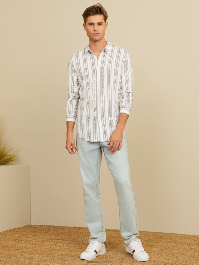 Guess ren hvit wiler kjede grafisk skjorte Ren hvit menn F0LJ808579