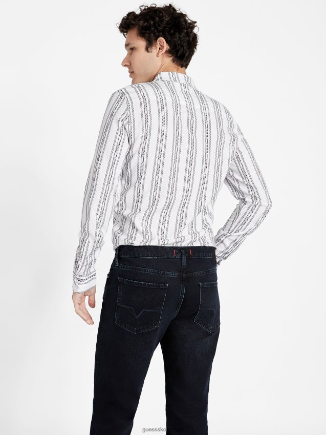 Guess ren hvit wiler kjede grafisk skjorte Ren hvit menn F0LJ808579
