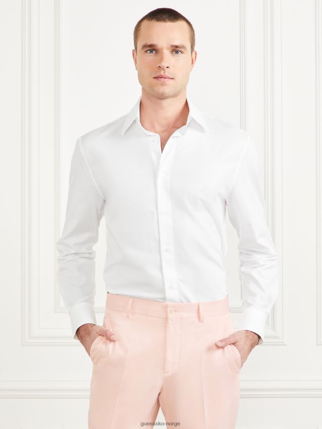Guess ren hvit william skjorte Ren hvit menn F0LJ8010621