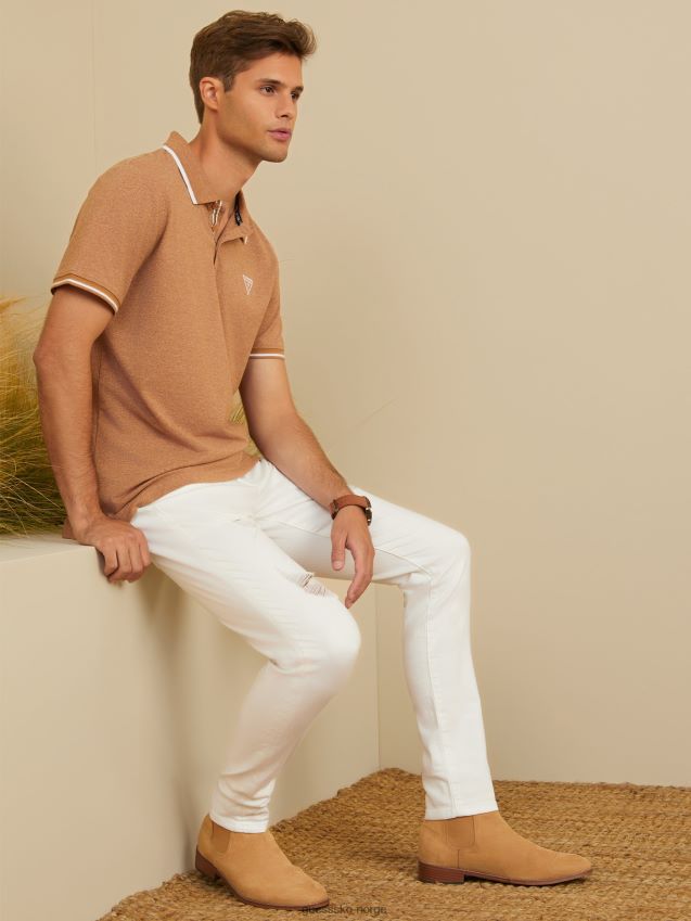 Guess richie polo brun topas multi brun topas multi menn F0LJ808395