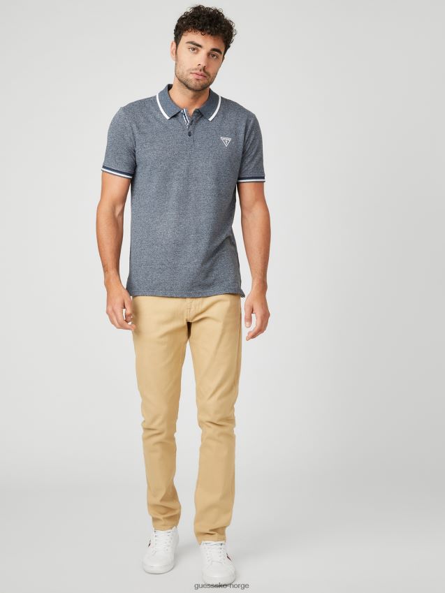 Guess richie polo silkeblå multi silkeblå multi menn F0LJ808125