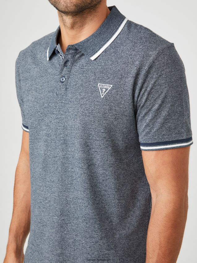 Guess richie polo silkeblå multi silkeblå multi menn F0LJ808125