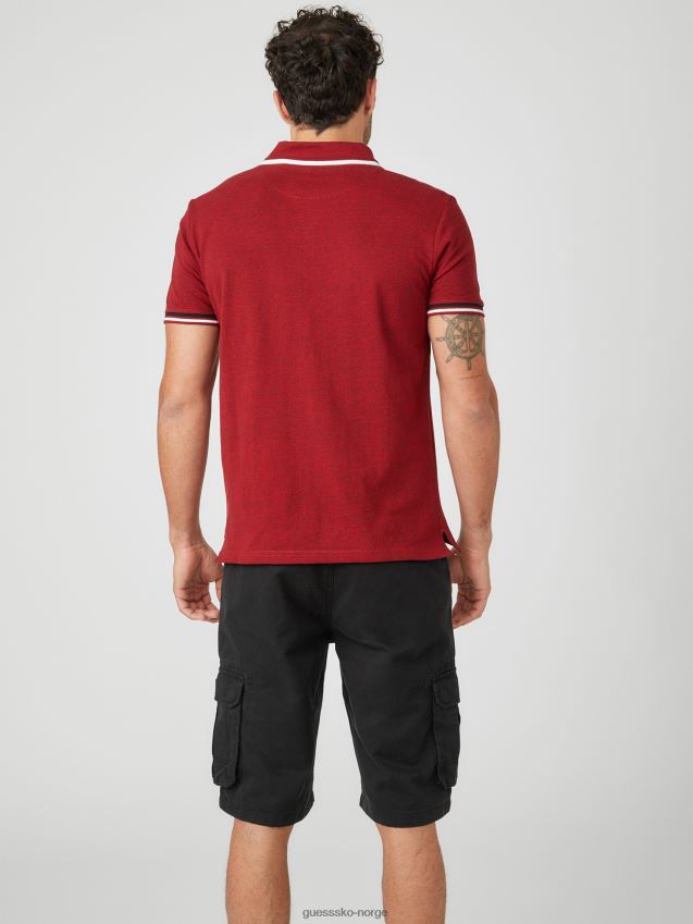 Guess richie polo varsity rød multi varsity rød multi menn F0LJ807939