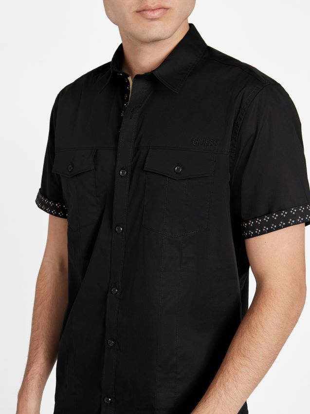 Guess sancho skjorte kulsort kulsvart menn F0LJ808391