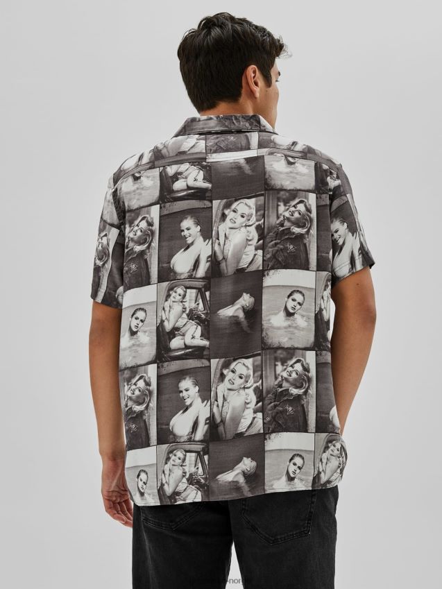 Guess skjorte med all-over print sort multi svart multi menn F0LJ801291