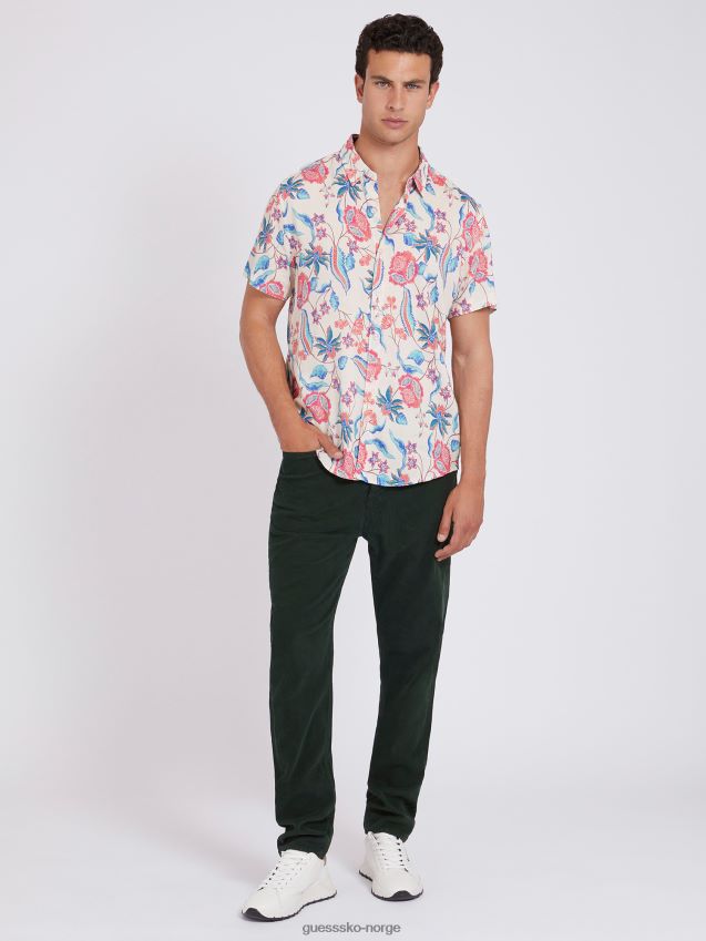 Guess skjorte med blomstertrykk floral fantasy blomsterfantasi menn F0LJ80108