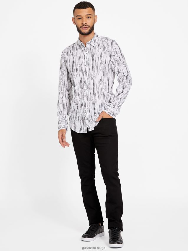 Guess skjorte med botantrykk i ren hvit Ren hvit menn F0LJ808361