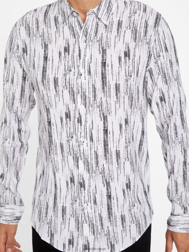 Guess skjorte med botantrykk i ren hvit Ren hvit menn F0LJ808361