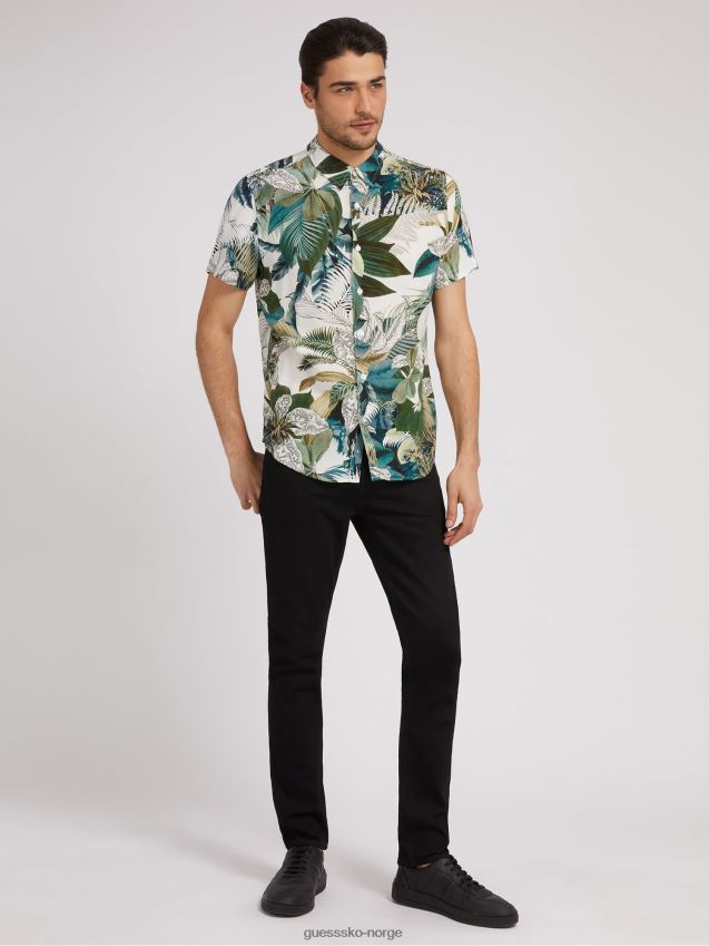 Guess skjorte med floral fantasy all over print blomsterfantasi menn F0LJ80134