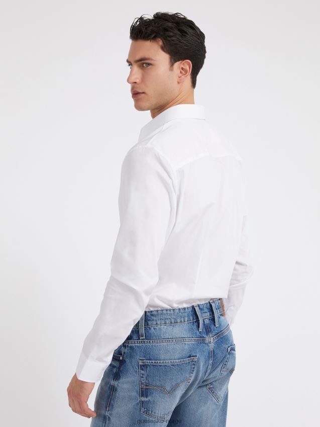 Guess skjorte med normal passform hvit hvit menn F0LJ801016