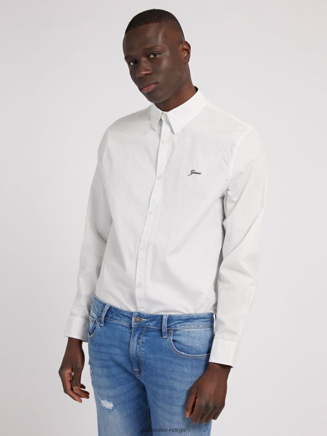 Guess skjorte med normal passform hvit hvit menn F0LJ8071