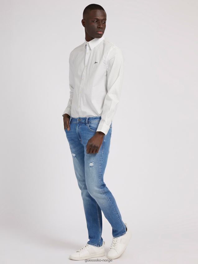 Guess skjorte med normal passform hvit hvit menn F0LJ8071