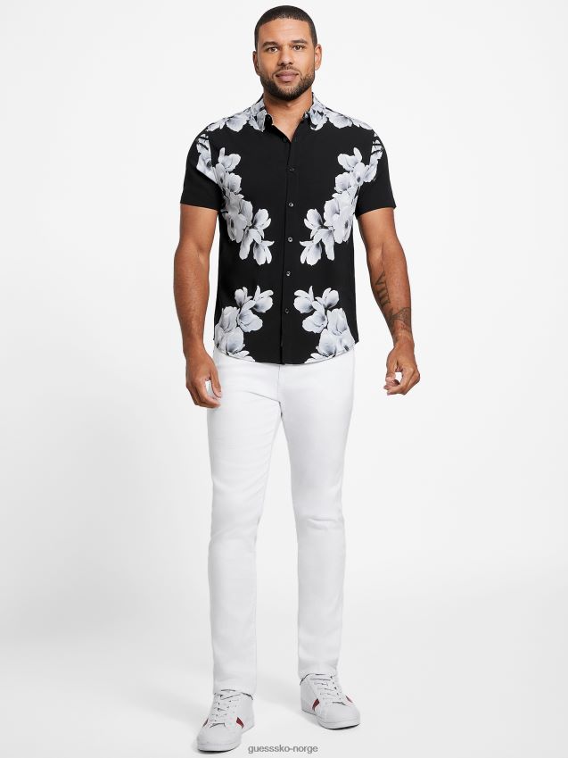 Guess skjorte med speidertrykk kulsort kulsvart menn F0LJ808170