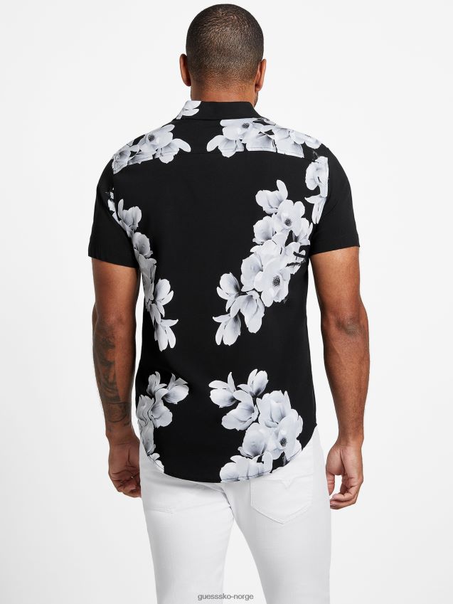 Guess skjorte med speidertrykk kulsort kulsvart menn F0LJ808170