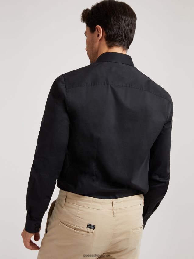 Guess sort skjorte med normal passform svart menn F0LJ801025