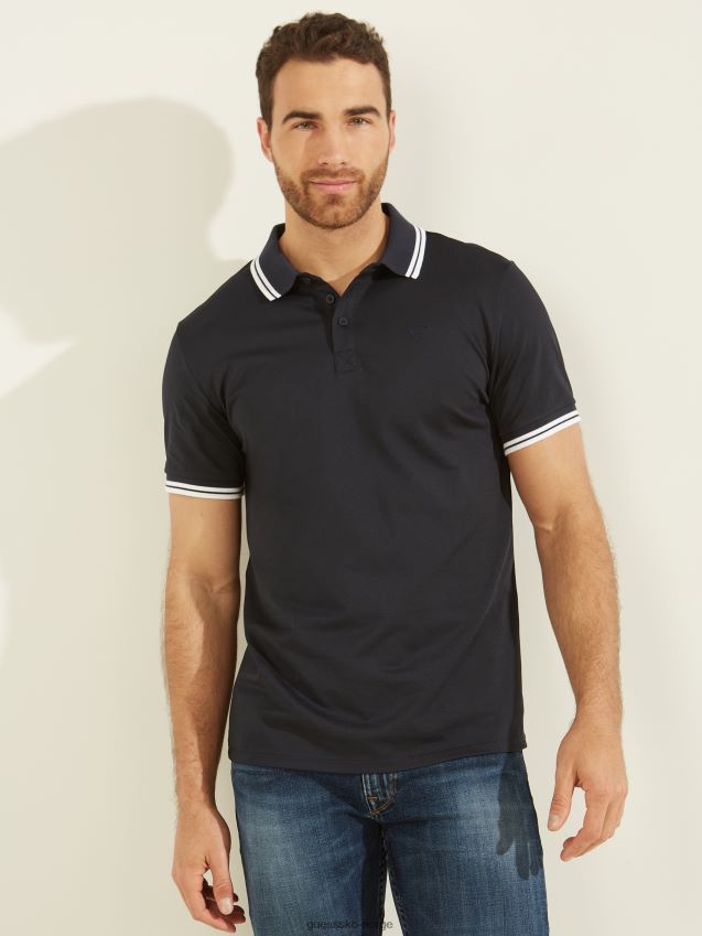 Guess sports pique polo bleu lgant bleu lgant menn F0LJ8010552