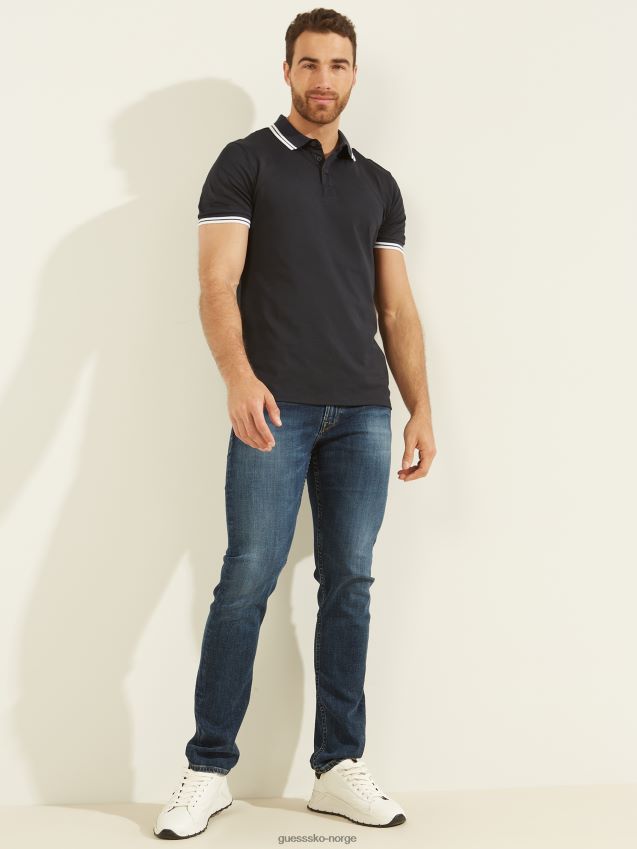 Guess sports pique polo bleu lgant bleu lgant menn F0LJ8010552