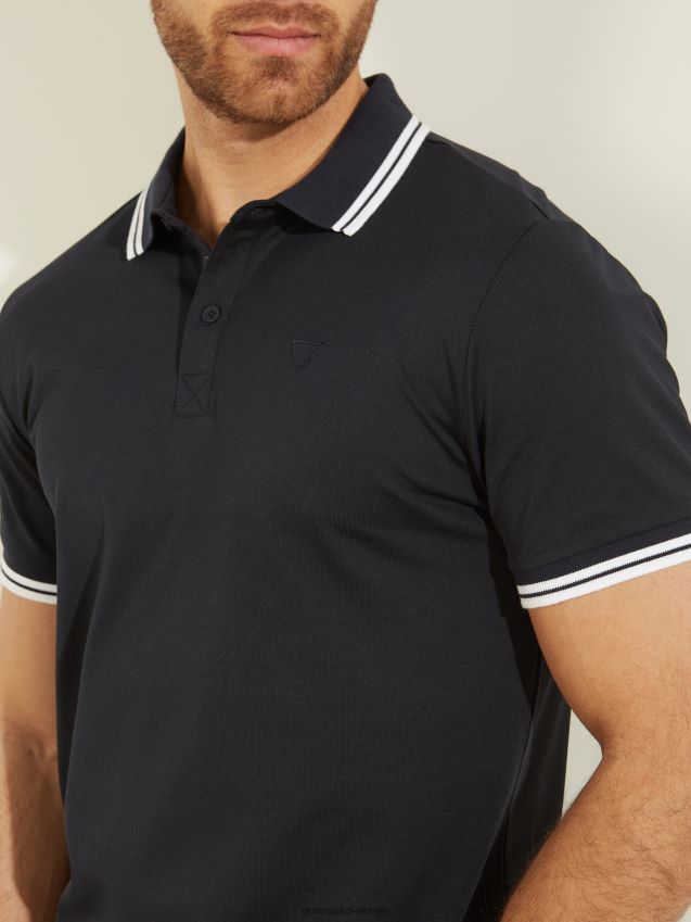 Guess sports pique polo bleu lgant bleu lgant menn F0LJ8010552