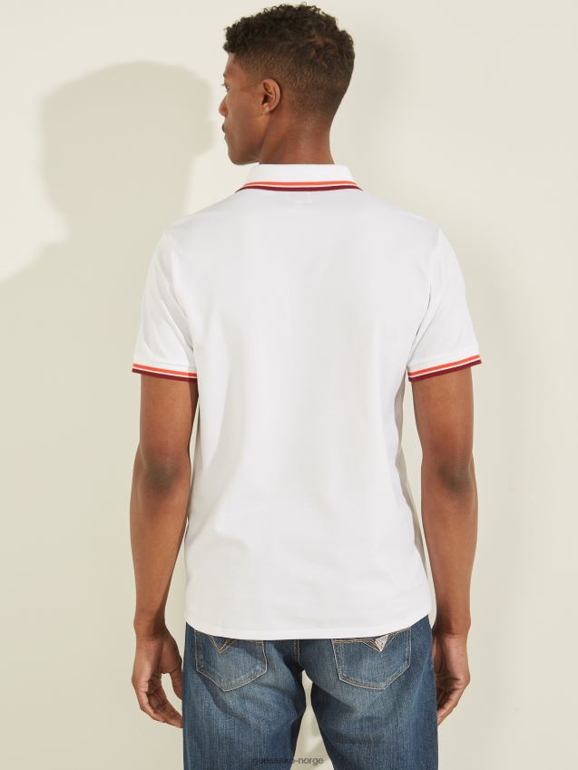 Guess sports pique polo ren hvit Ren hvit menn F0LJ8010593