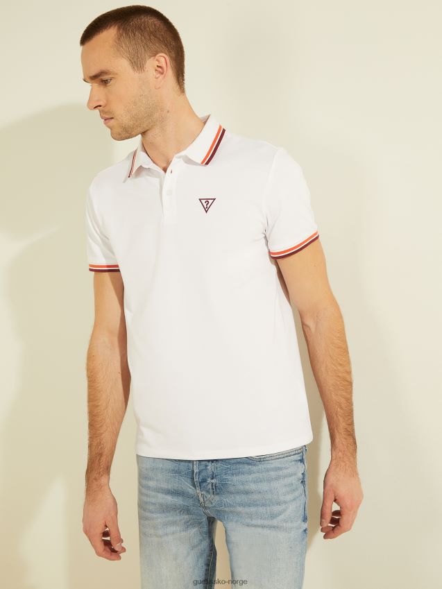 Guess sportspique logo polo ren hvit Ren hvit menn F0LJ8010707