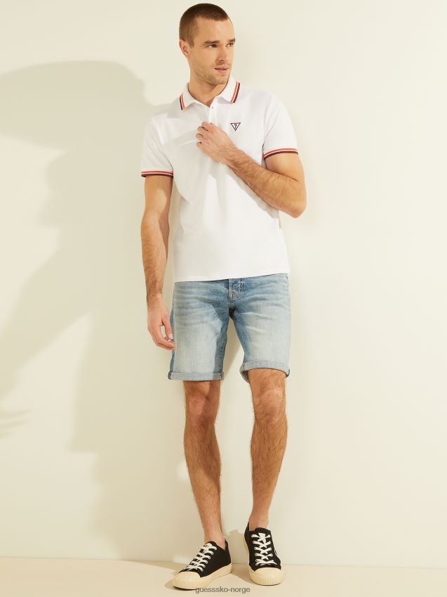 Guess sportspique logo polo ren hvit Ren hvit menn F0LJ8010707