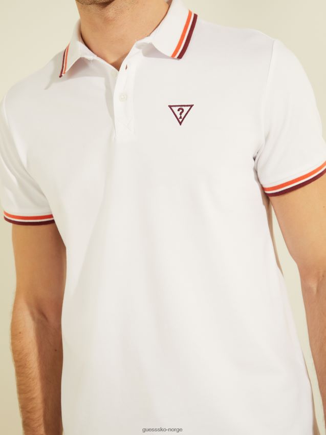 Guess sportspique logo polo ren hvit Ren hvit menn F0LJ8010707