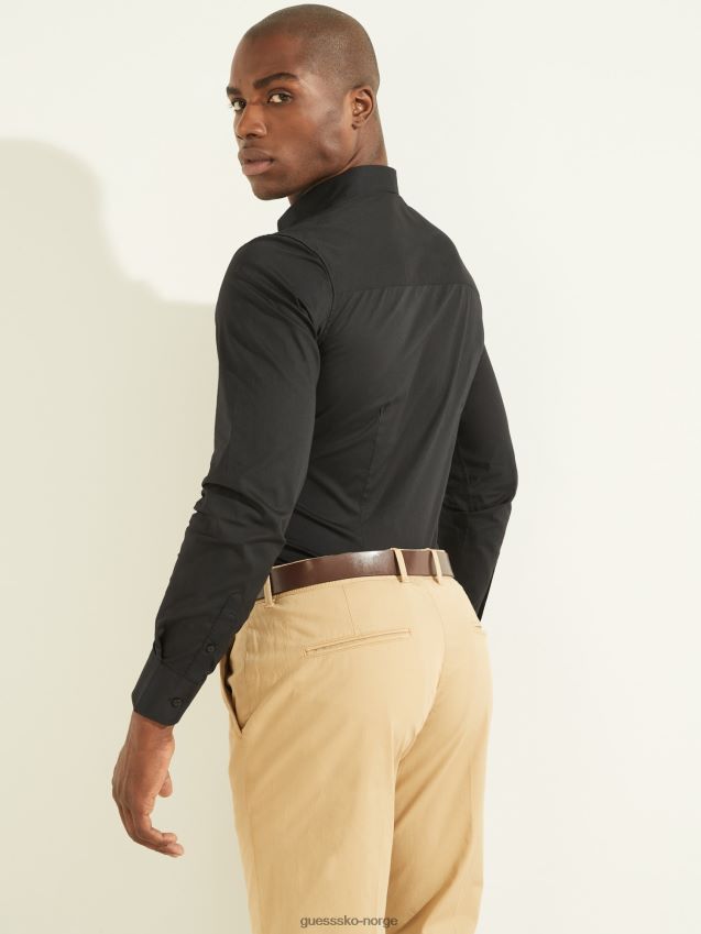 Guess svart marciano vanlig skjorte svart menn F0LJ80813