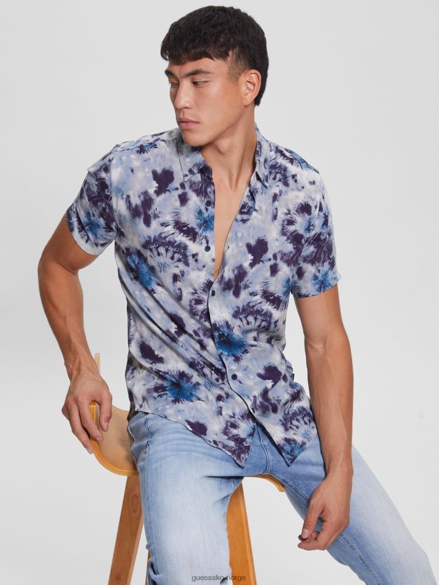 Guess tie dye burst øko rayon tie-dye birst skjorte tie dye sprakk menn F0LJ8010711